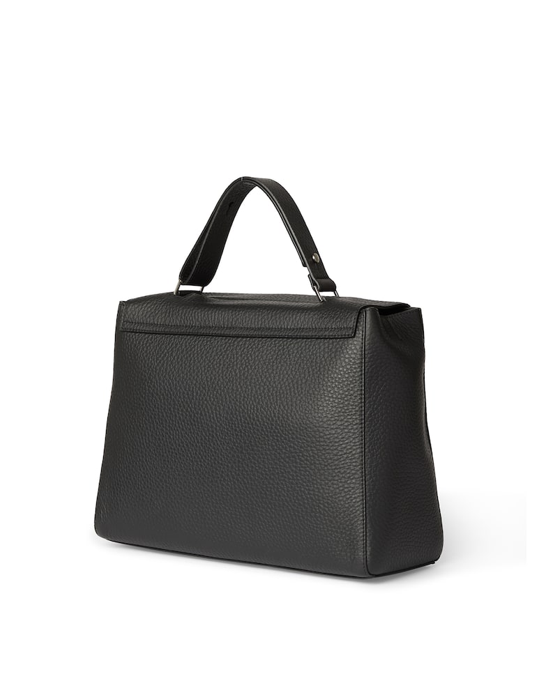 Orciani Sveva Soft large leather shoulder bag with strap - picture 3