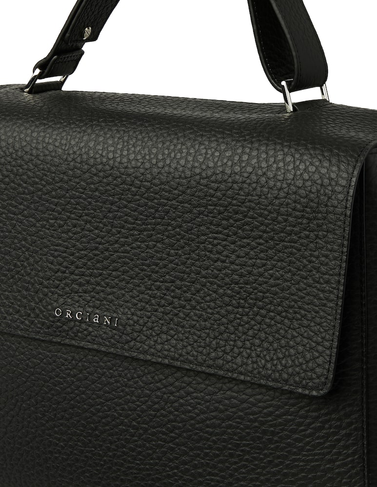 Orciani Sveva Soft large leather shoulder bag with strap - picture 5