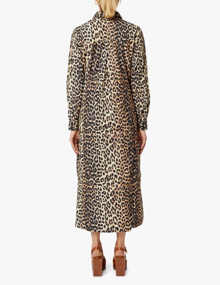 rinascente Ganni Vestito midi leopardato in cotone