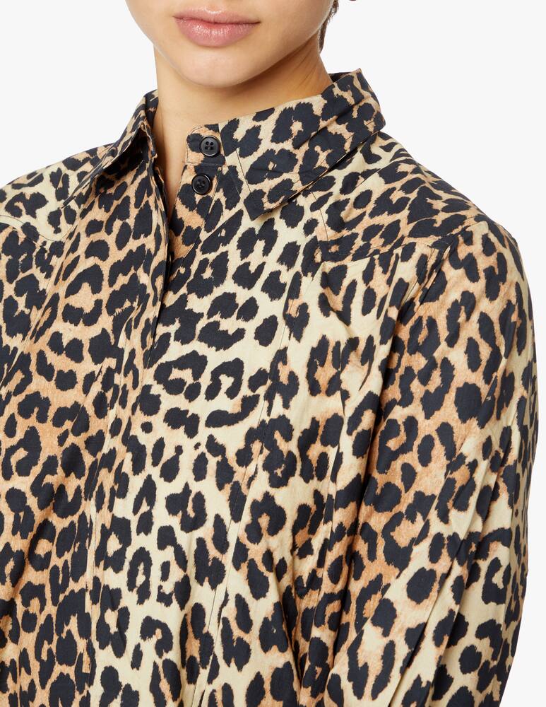rinascente Ganni Vestito midi leopardato in cotone