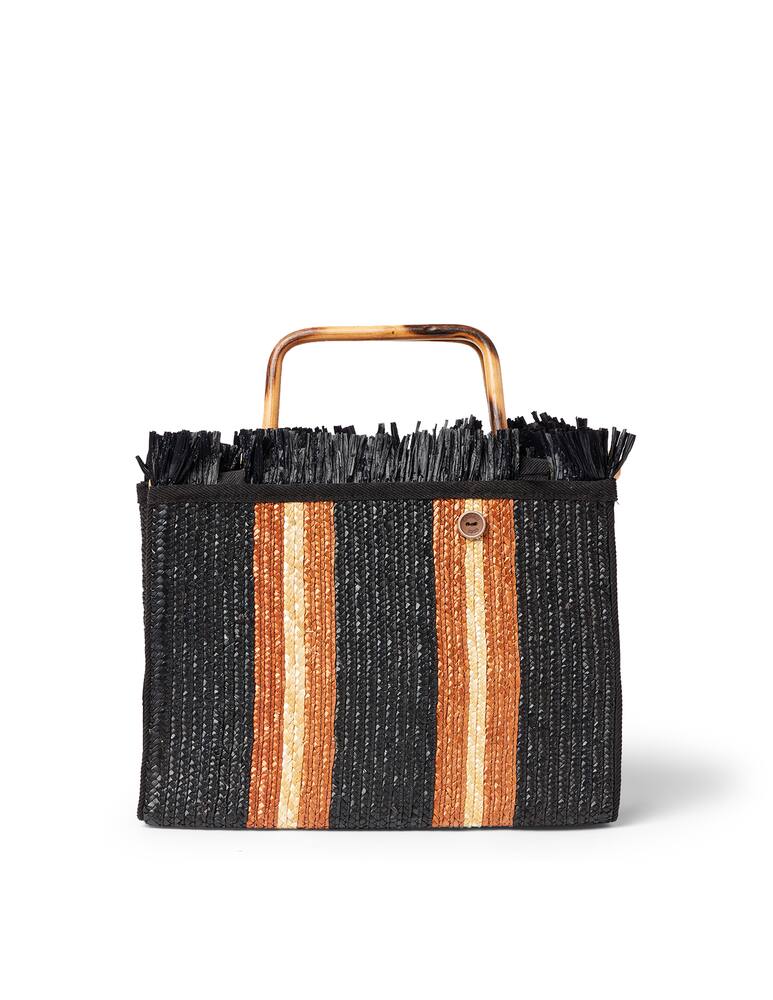 rinascente Filippo Catarzi 1910 Square Crate Straw Borsa a Mano