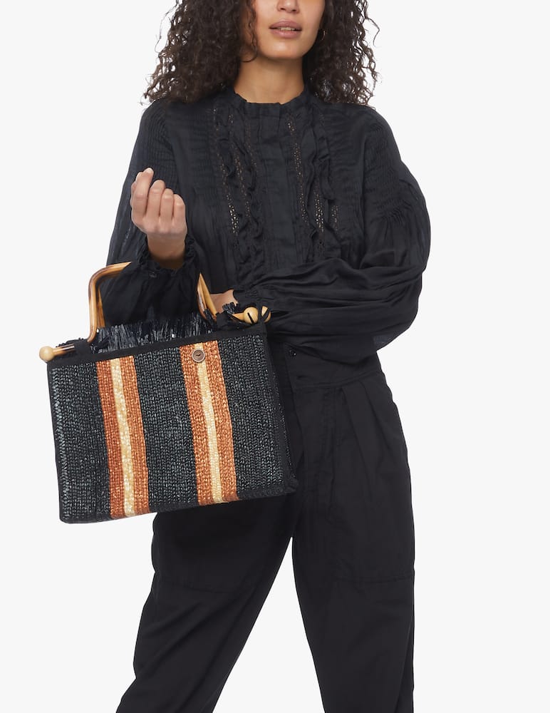 rinascente Filippo Catarzi 1910 Square Crate Straw Borsa a Mano