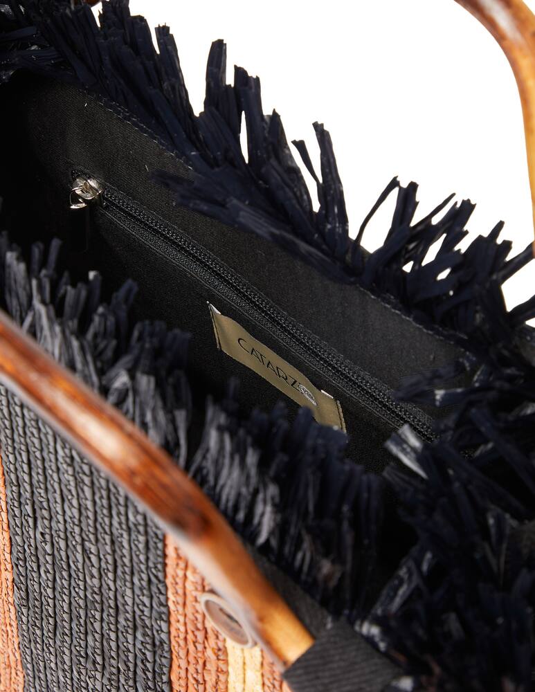 rinascente Filippo Catarzi 1910 Square Crate Straw Borsa a Mano