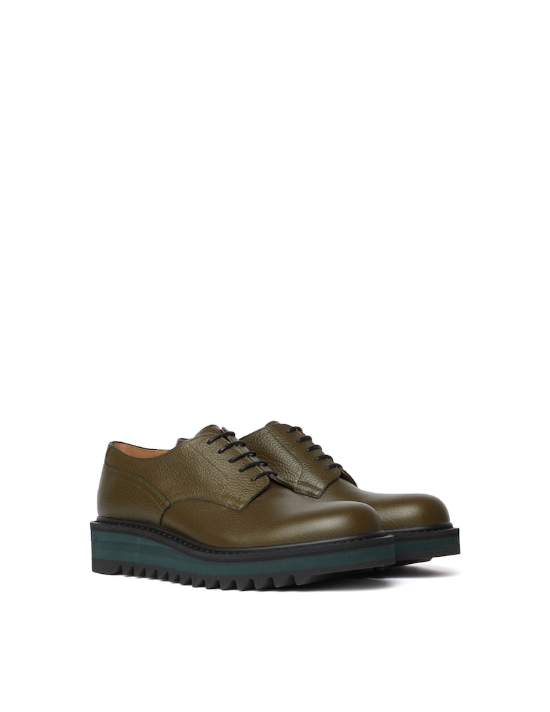 rinascente Dries Van Noten Leather derby shoes - olive