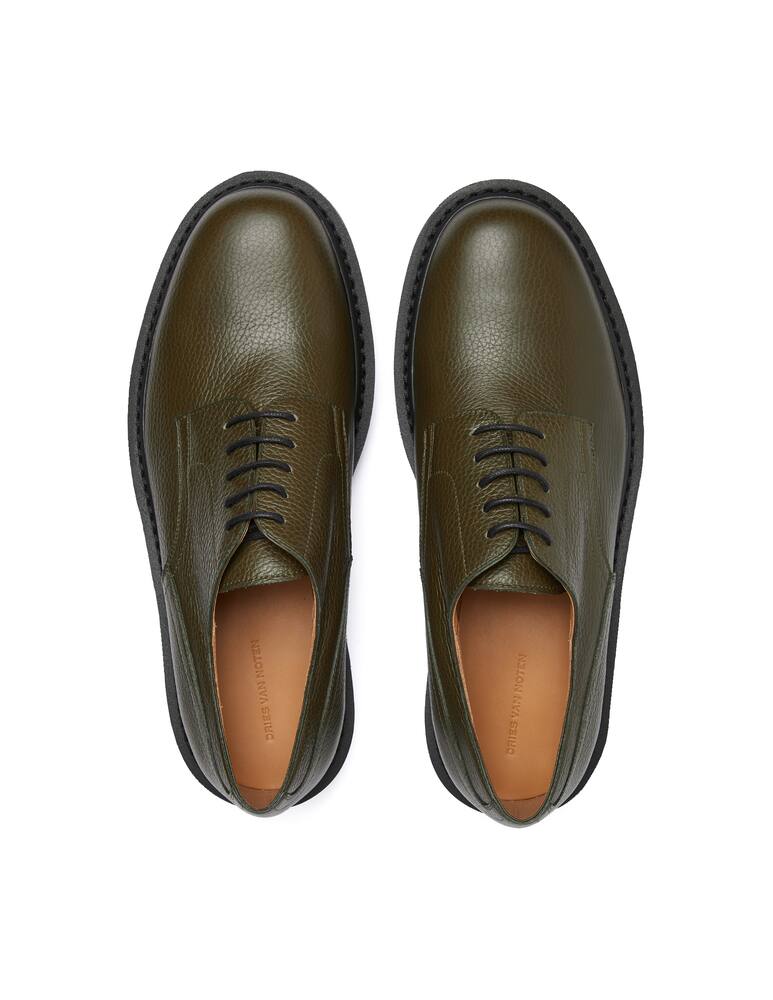 rinascente Dries Van Noten Leather derby shoes - olive