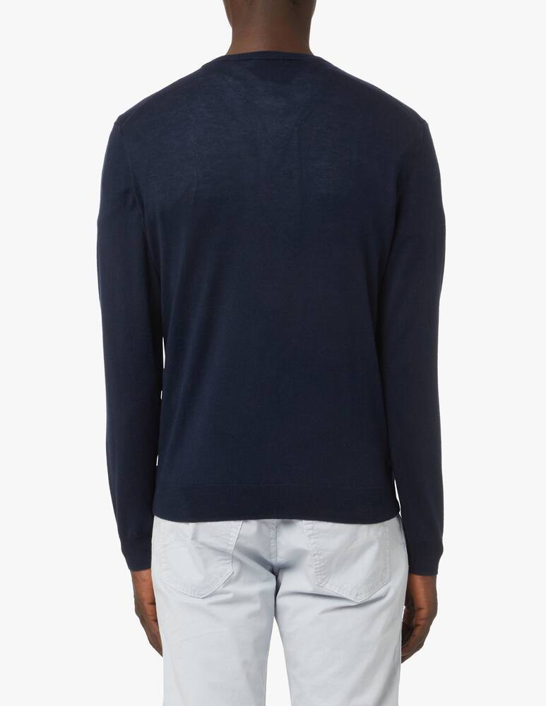 rinascente Pure Cashmere Maglia con scollo v in cotone seta e cashmere - blu