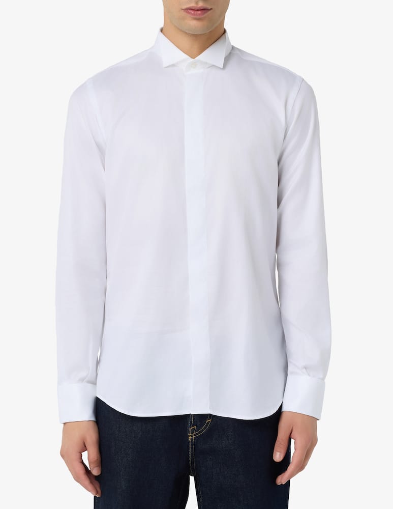 rinascente Sartoria Italiana Camicia in twill di cotone con collo diplomatico