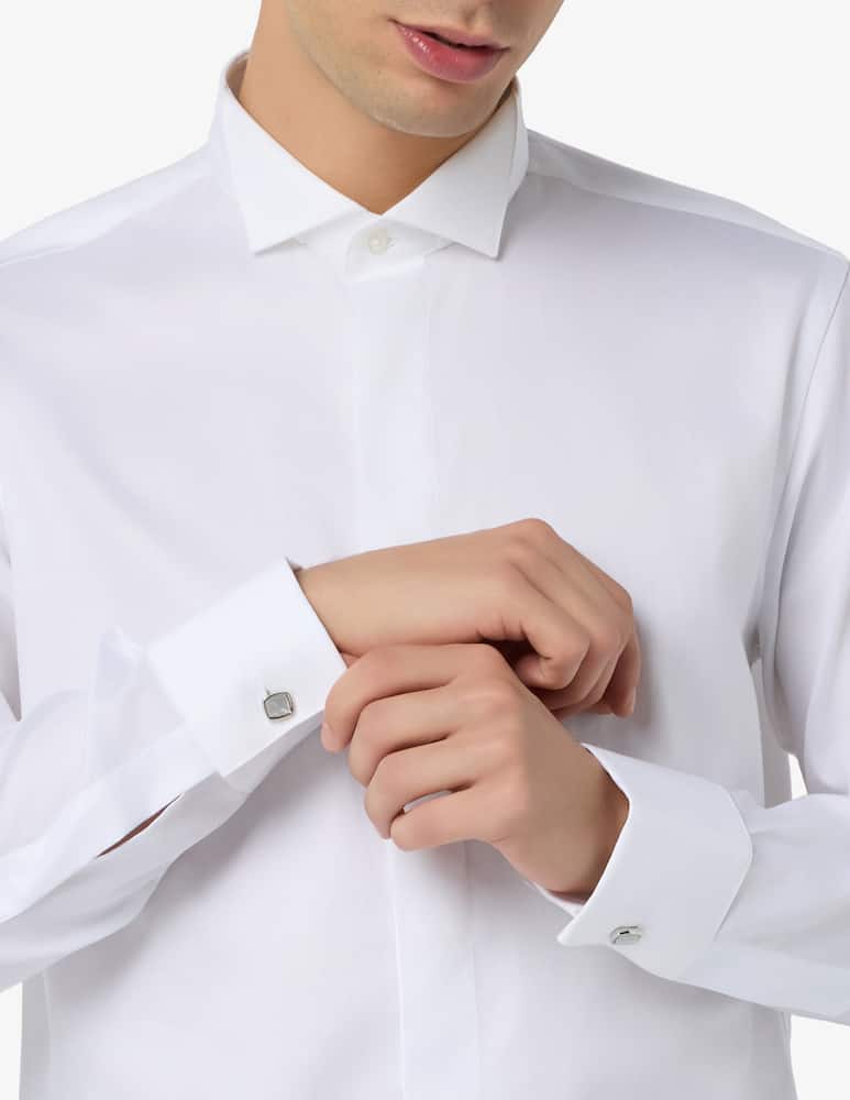 Sartoria Italiana Camicia in twill di cotone con collo diplomatico - immagine 4 Sartoria Italiana Camicia in twill di cotone con collo diplomatico - immagine 4