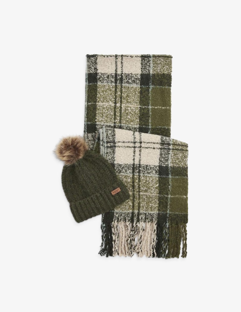 rinascente Barbour Cappello e sciarpa tartan