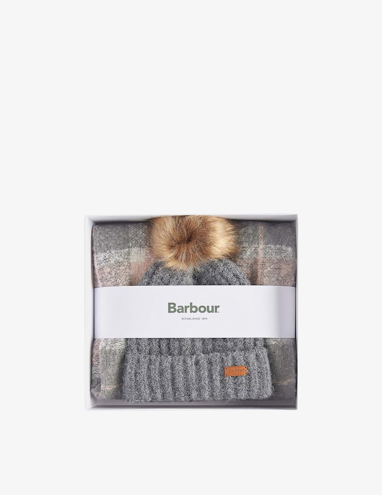 rinascente Barbour Saltburn beanie and scarf gift set