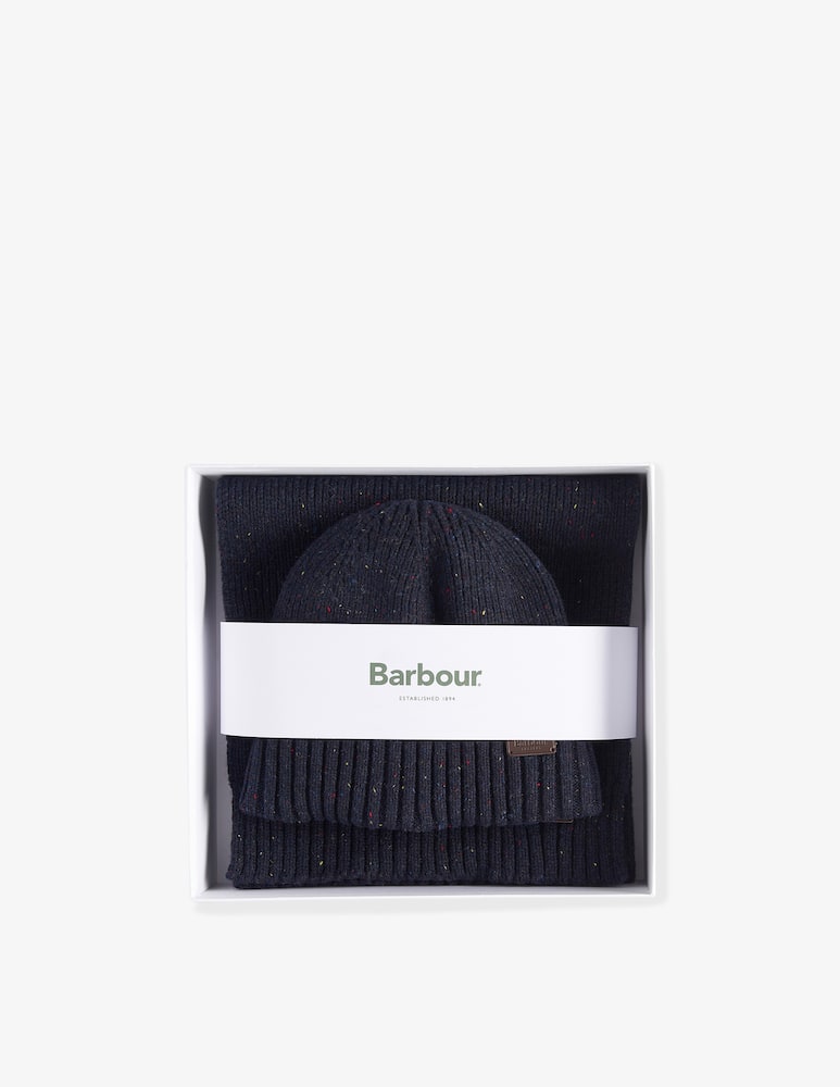 rinascente Barbour Carlton fleck beanie and scarf
