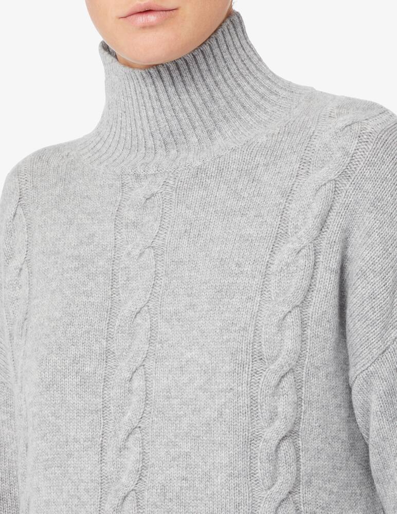 rinascente Pure Cashmere Maglione collo alto treccia maniche costa