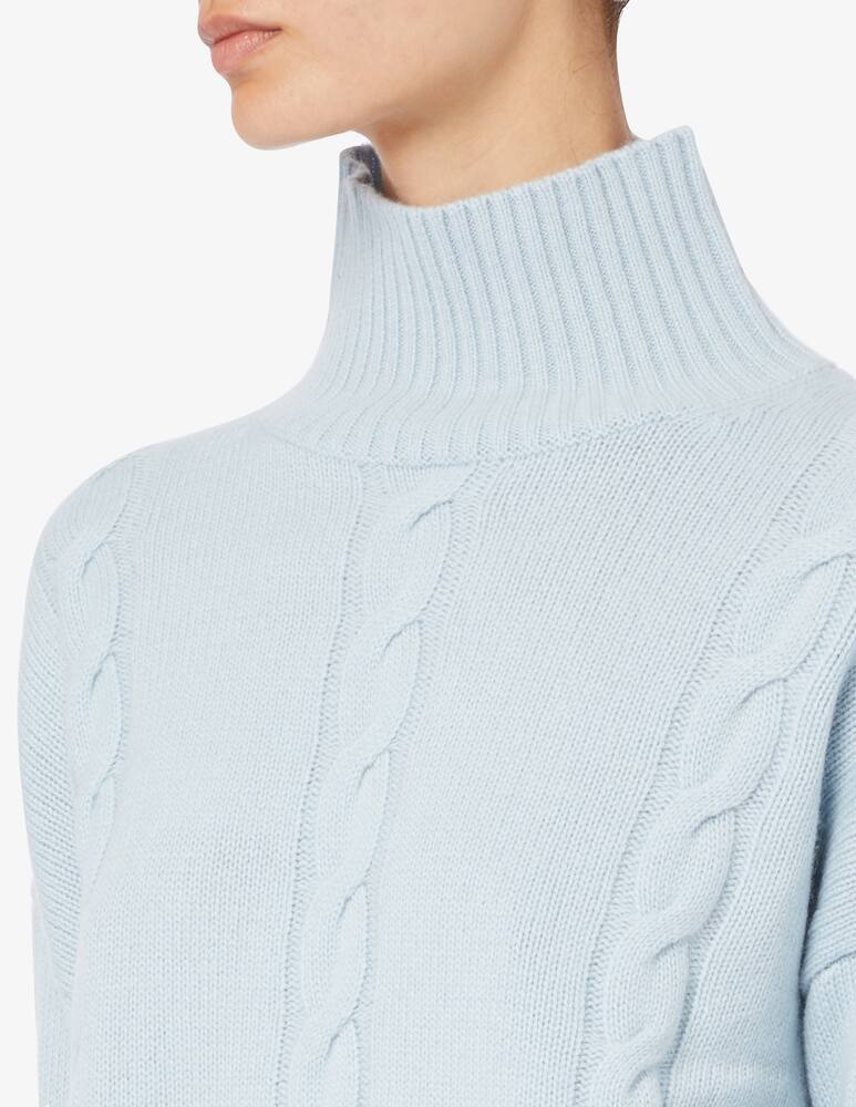 rinascente Pure Cashmere Maglione collo alto treccia maniche costa