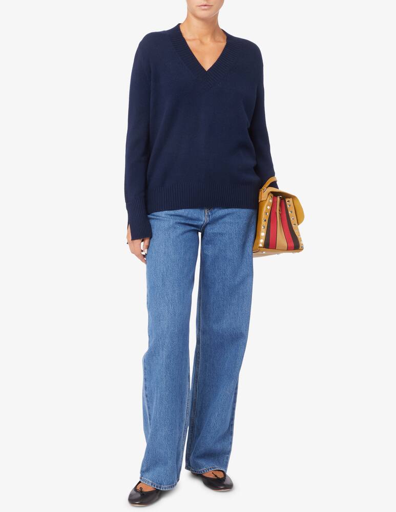 rinascente Pure Cashmere V-neck sweater with cuffs slits