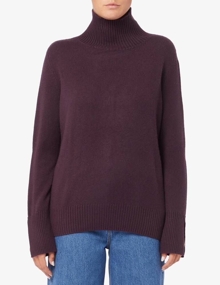 Pure Cashmere Mock neck sweater with wrist slits - picture 1 Pure Cashmere Mock neck sweater with wrist slits - picture 1