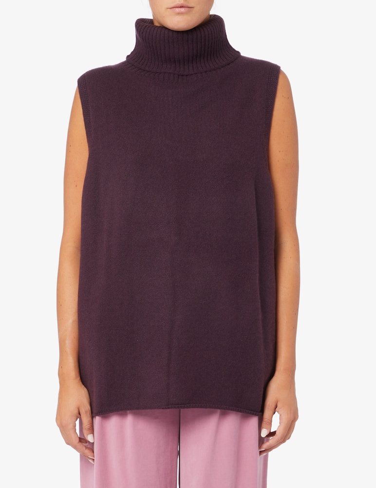 Pure Cashmere Long high neck vest - picture 1 Pure Cashmere Long high neck vest - picture 1