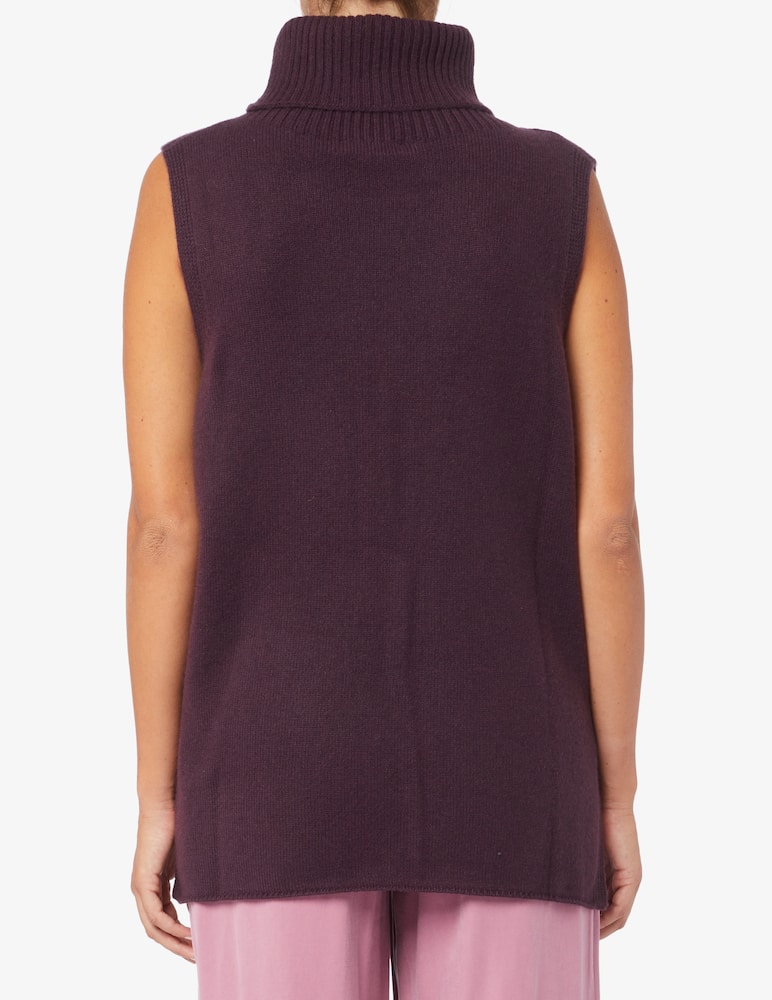 Pure Cashmere Long high neck vest - picture 3 Pure Cashmere Long high neck vest - picture 3