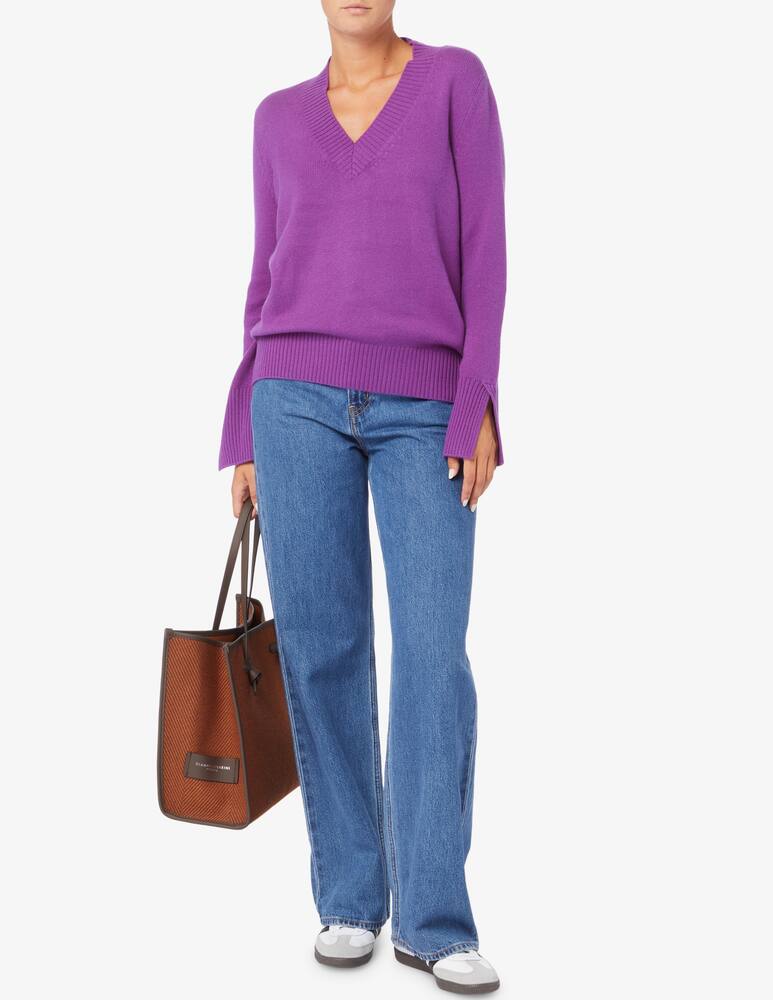 rinascente Pure Cashmere V-neck sweater with cuffs slits