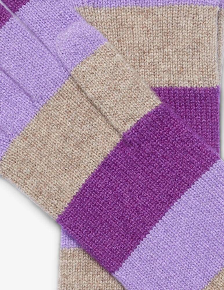 rinascente Pure Cashmere Guanto rigato 3 colori