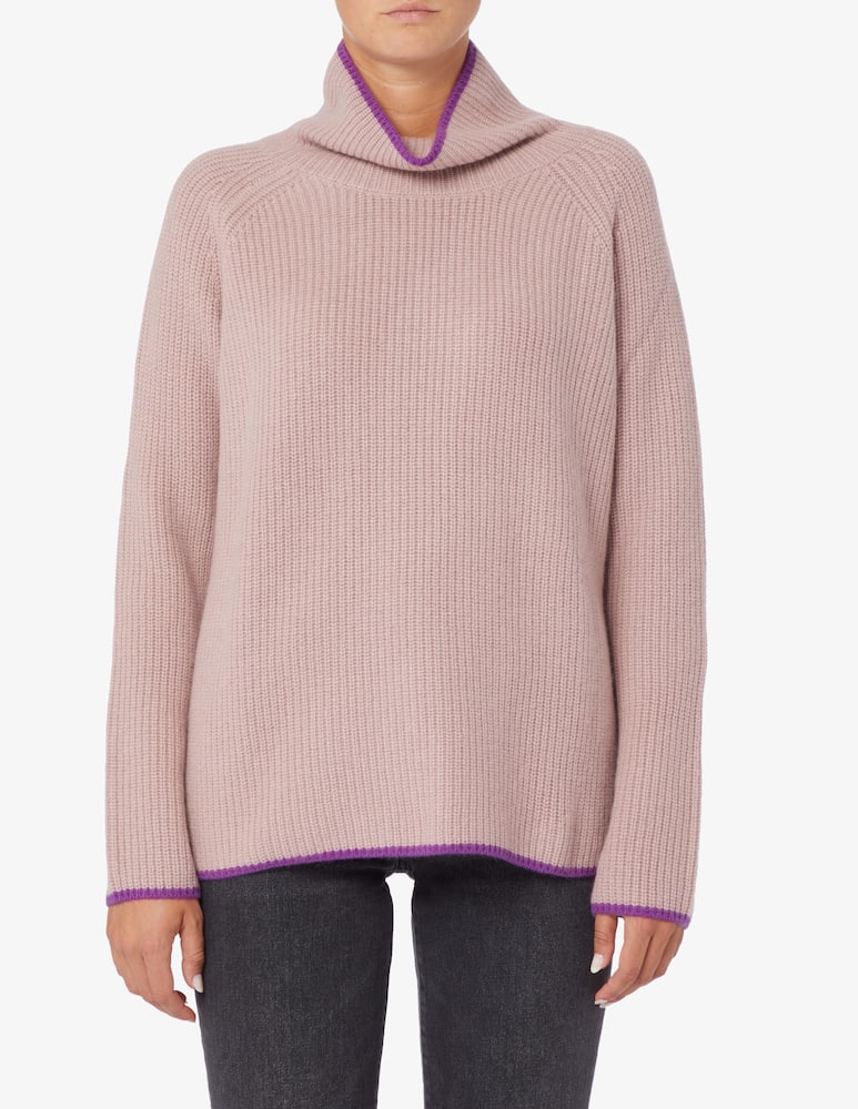 Pure Cashmere Maglione collo alto maglia inglese - immagine 1 Pure Cashmere Maglione collo alto maglia inglese - immagine 1