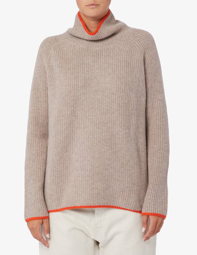 Pure Cashmere Maglione collo alto maglia inglese - immagine 1
