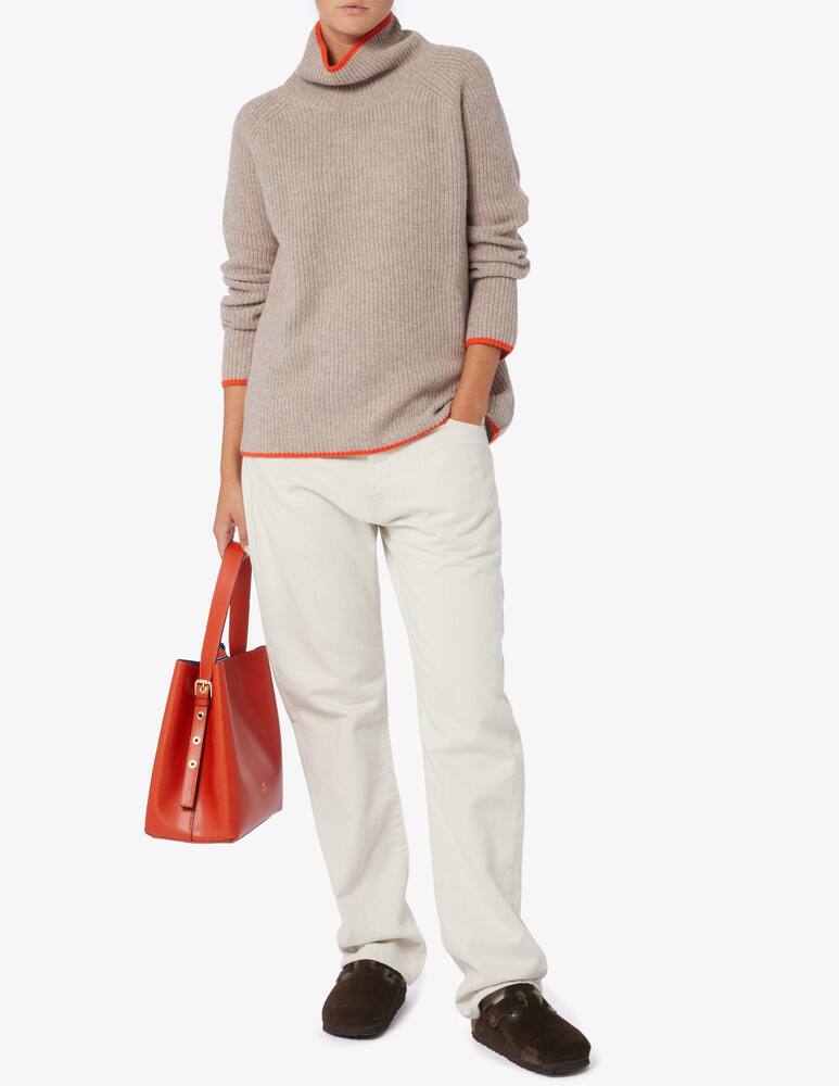 Pure Cashmere Maglione collo alto maglia inglese - immagine 2