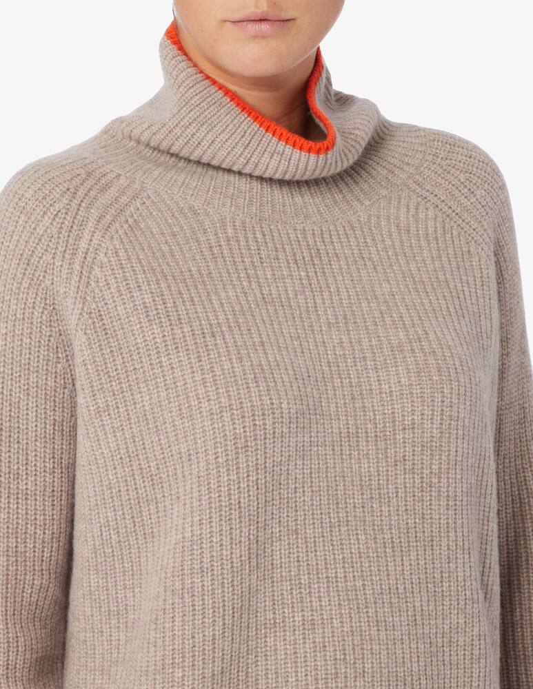 Pure Cashmere Maglione collo alto maglia inglese - immagine 4