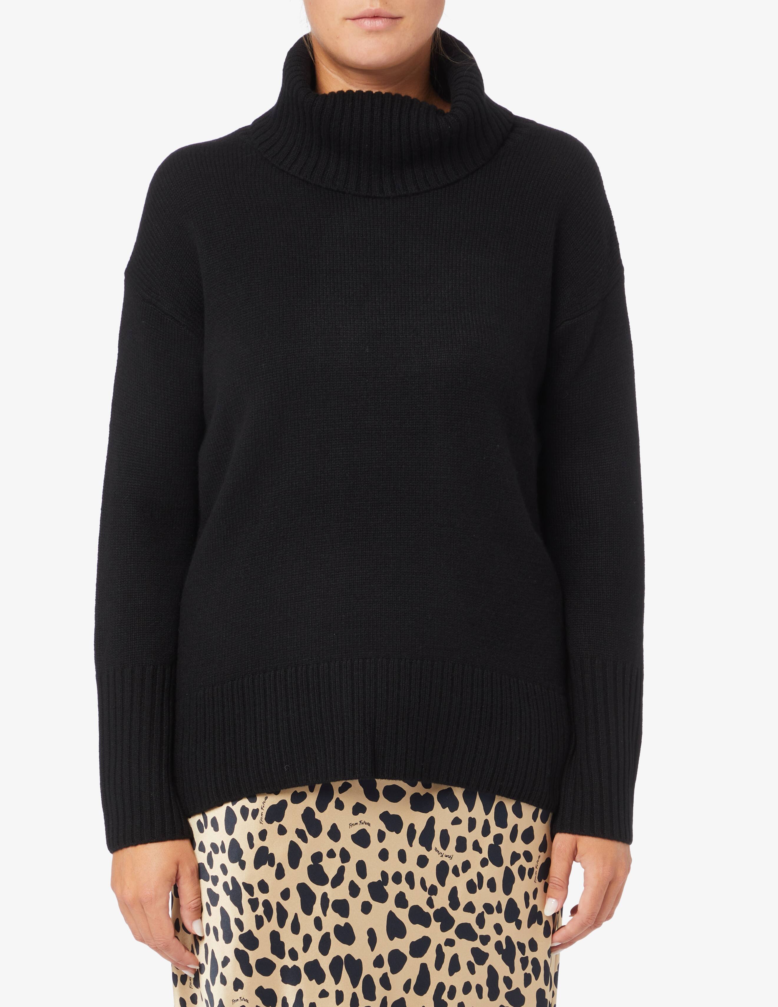Maglione da Donna, Maglioni in Lana e Cashmere, Pullover Casual a Maglia con Collo Alto Sottile