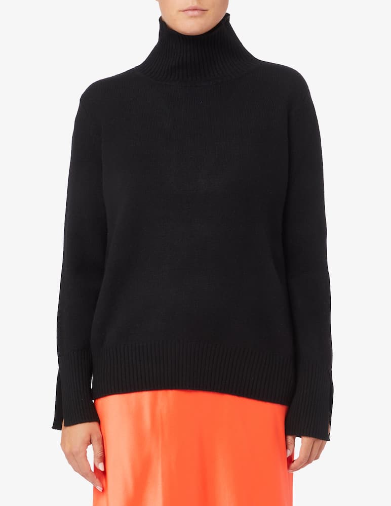 rinascente Pure Cashmere Mock neck sweater with wrist slits