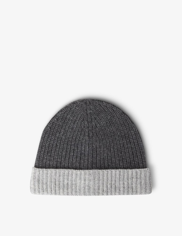 Pure Cashmere Cappello beanie contrast bicolor - immagine 2 Pure Cashmere Cappello beanie contrast bicolor - immagine 2