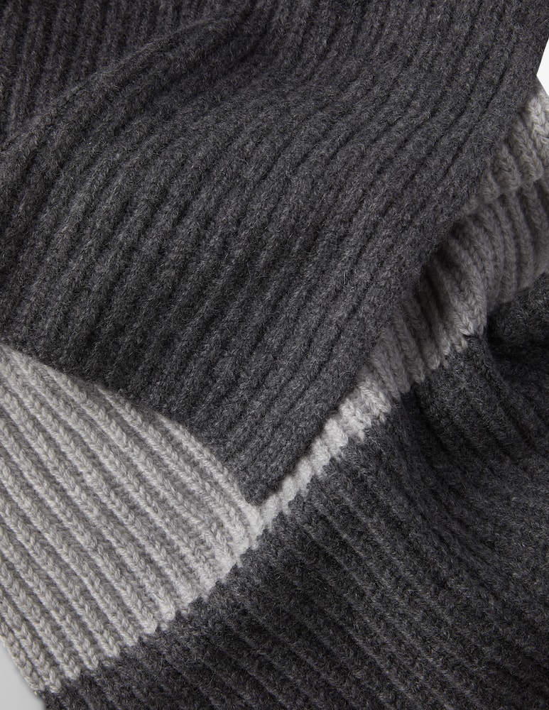 Pure Cashmere Sciarpa bicolor fin5 english ribs - immagine 3