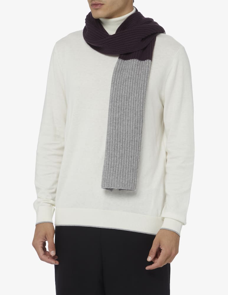 Pure Cashmere Sciarpa bicolor fin5 english ribs - immagine 2 Pure Cashmere Sciarpa bicolor fin5 english ribs - immagine 2