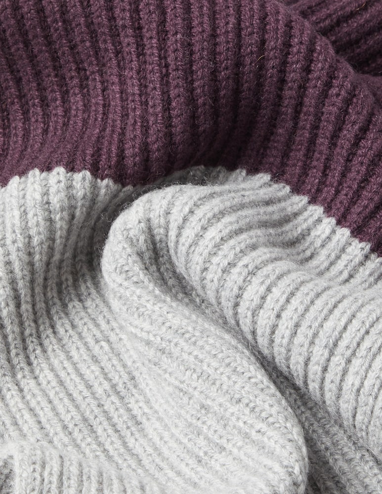 Pure Cashmere Sciarpa bicolor fin5 english ribs - immagine 3 Pure Cashmere Sciarpa bicolor fin5 english ribs - immagine 3