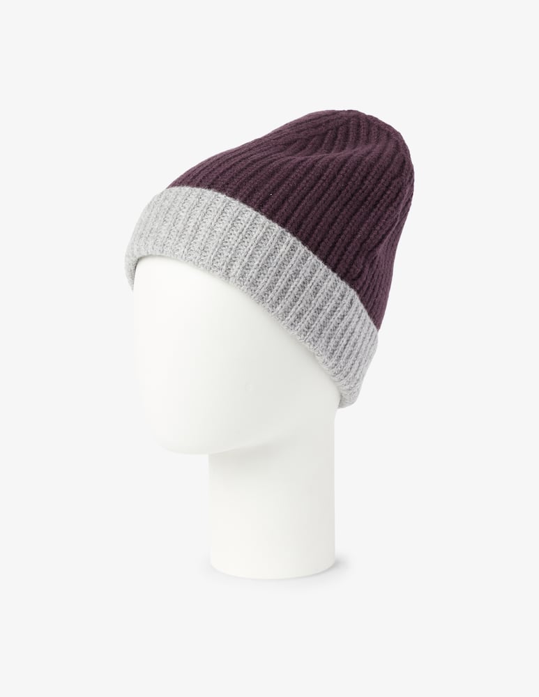 Pure Cashmere Cappello beanie contrast bicolor - immagine 1 Pure Cashmere Cappello beanie contrast bicolor - immagine 1
