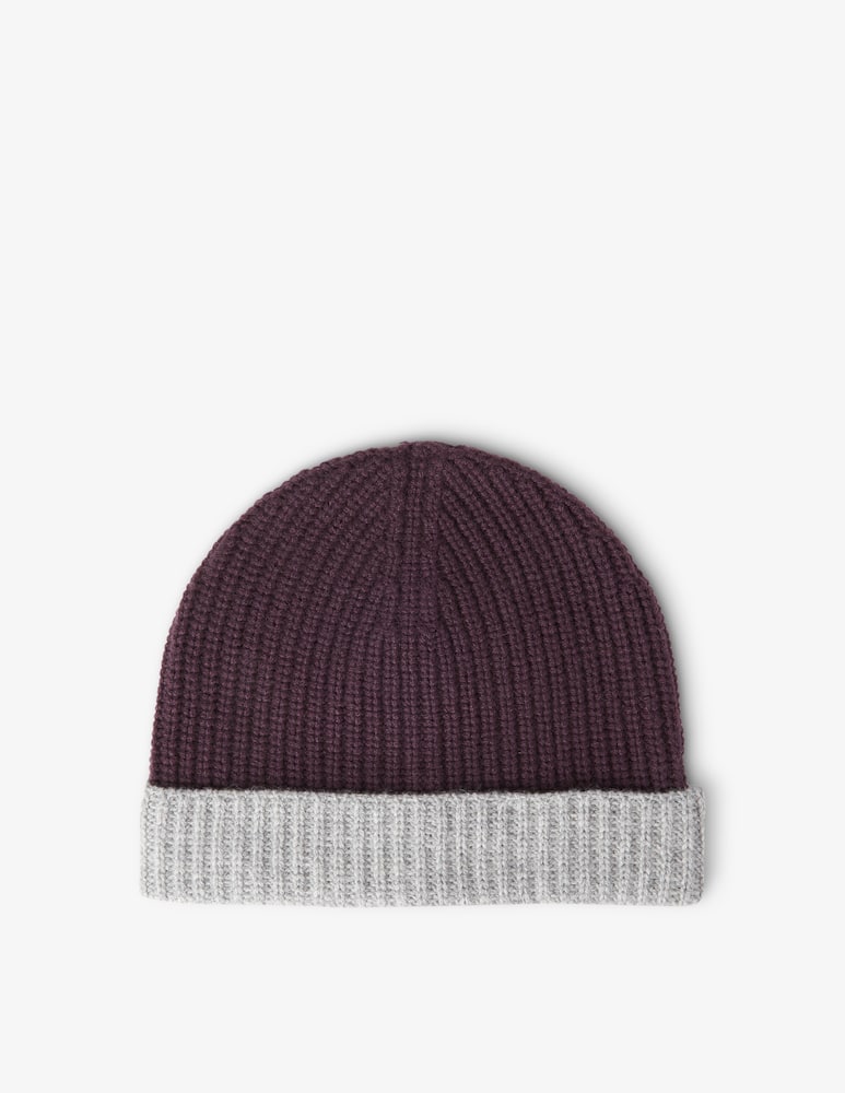 Pure Cashmere Cappello beanie contrast bicolor - immagine 2 Pure Cashmere Cappello beanie contrast bicolor - immagine 2