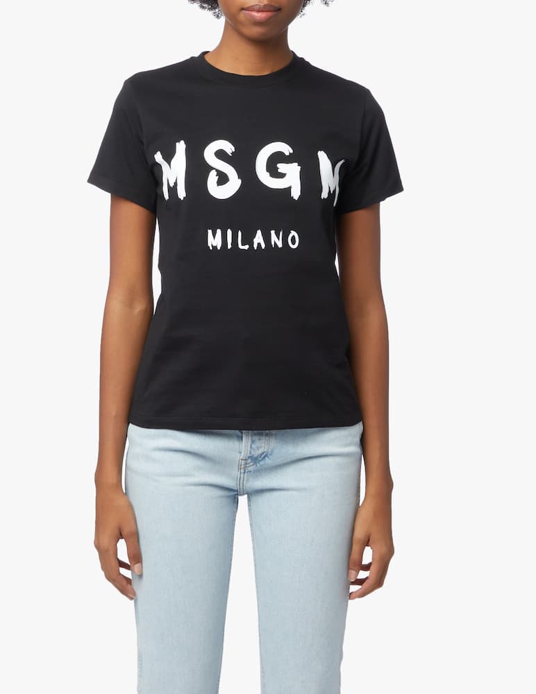MSGM T-shirt in cotone con logo - immagine 1 MSGM T-shirt in cotone con logo - immagine 1