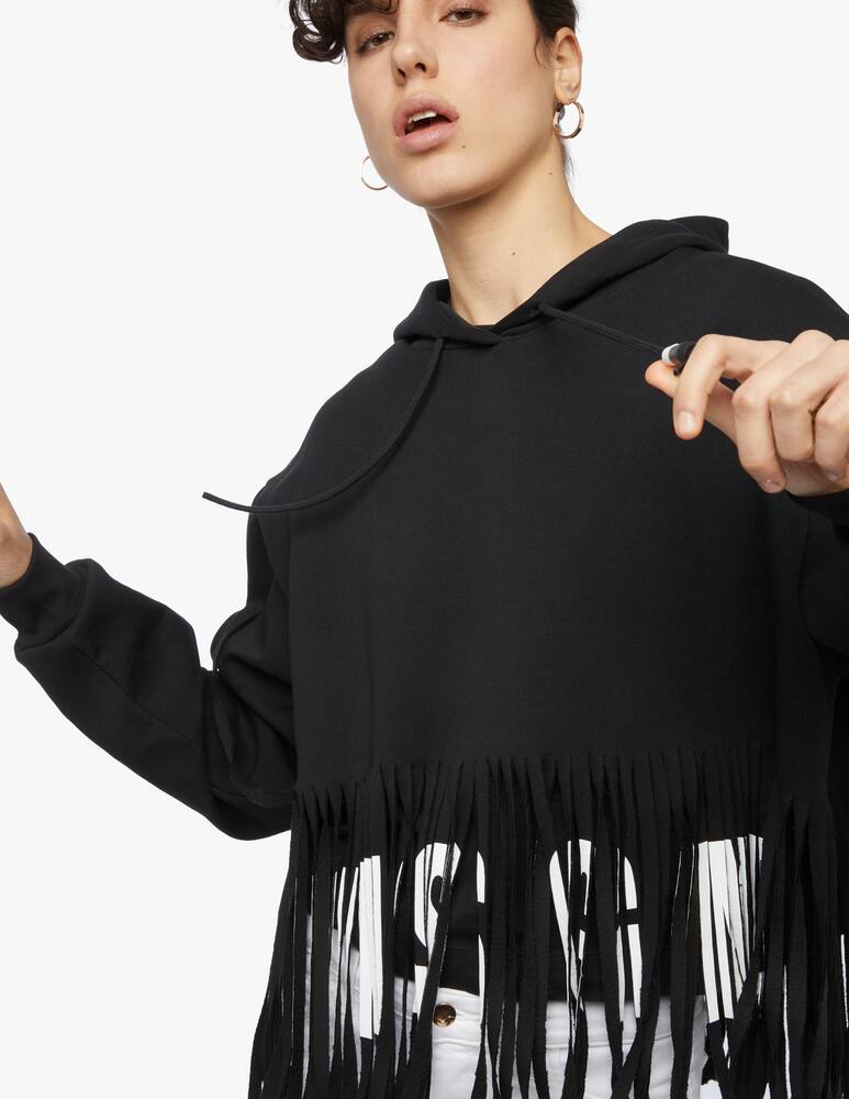rinascente MSGM Felpa con frange in cotone con logo 