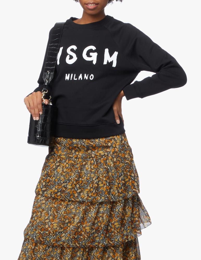MSGM Felpa manica lunga in cotone con logo - immagine 2 MSGM Felpa manica lunga in cotone con logo - immagine 2