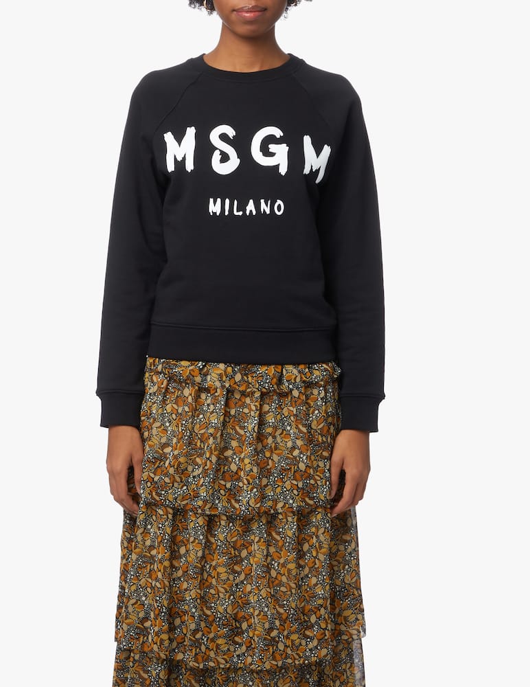 MSGM Felpa manica lunga in cotone con logo - immagine 1 MSGM Felpa manica lunga in cotone con logo - immagine 1