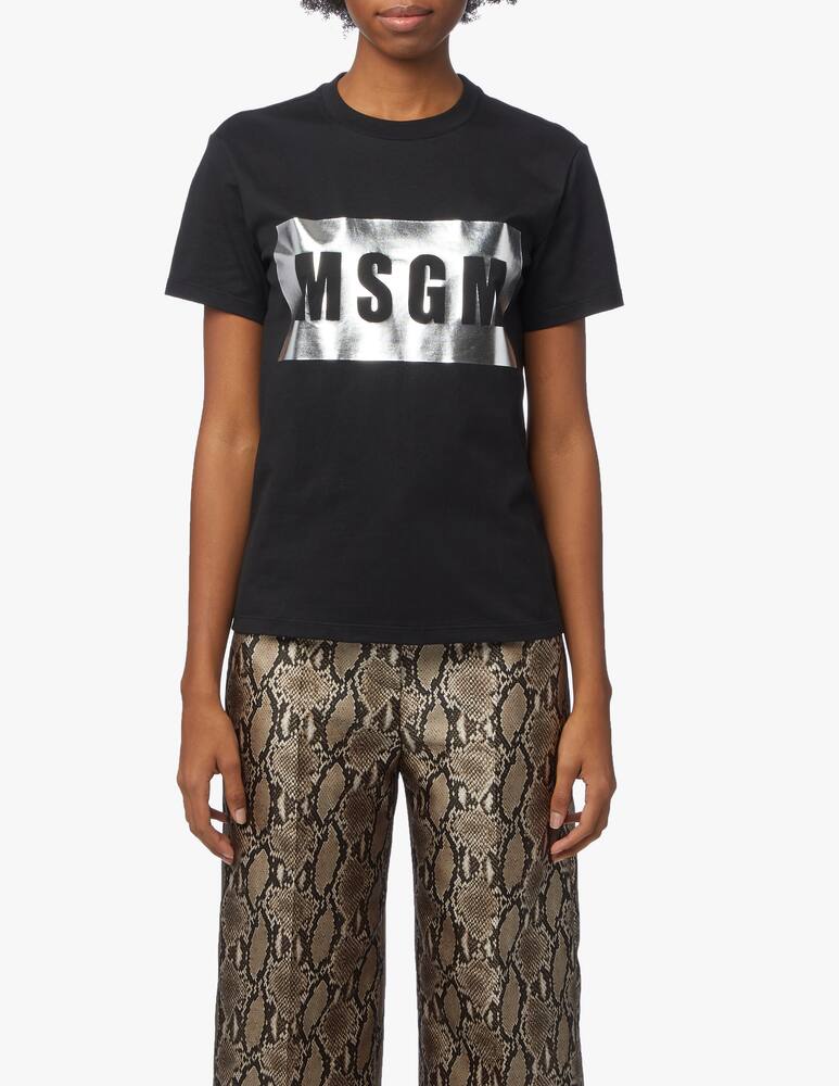 MSGM T-shirt in cotone con logo - immagine 1 MSGM T-shirt in cotone con logo - immagine 1