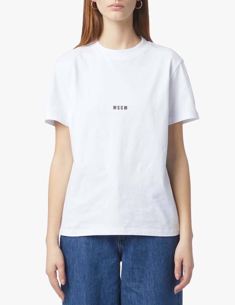 MSGM T-shirt con logo girocollo in cotone - immagine 1 MSGM T-shirt con logo girocollo in cotone - immagine 1