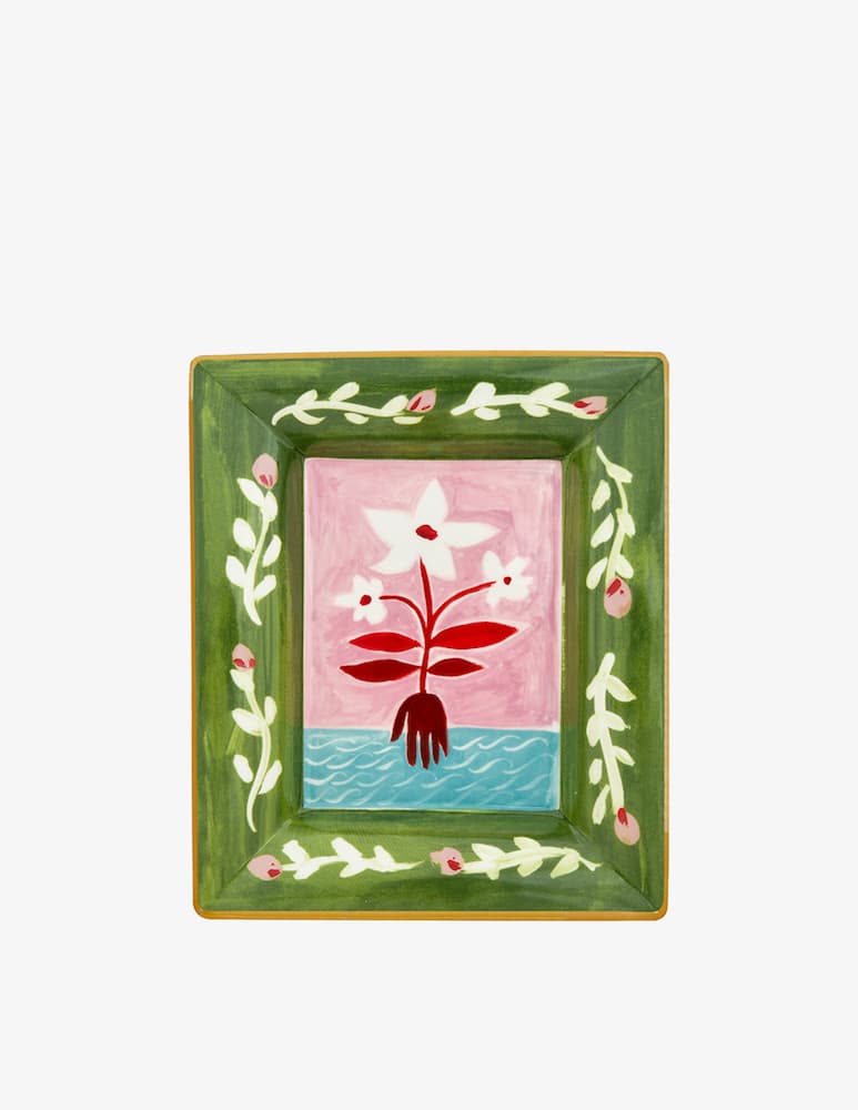 rinascente Bitossi Tray  Fiori Bianchi