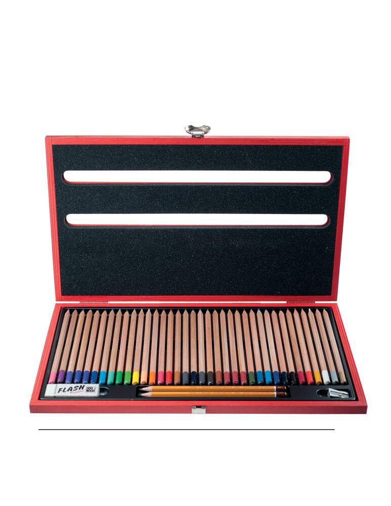 rinascente Koh-I-Noor Luxury Wooden Box 36 Natural Colored Pencils