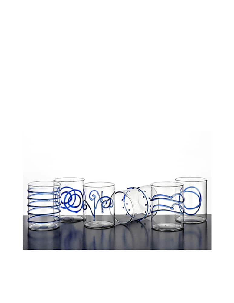 rinascente Ichendorf Deco Blue Bicchieri Acqua Set 6 Pz - Blu
