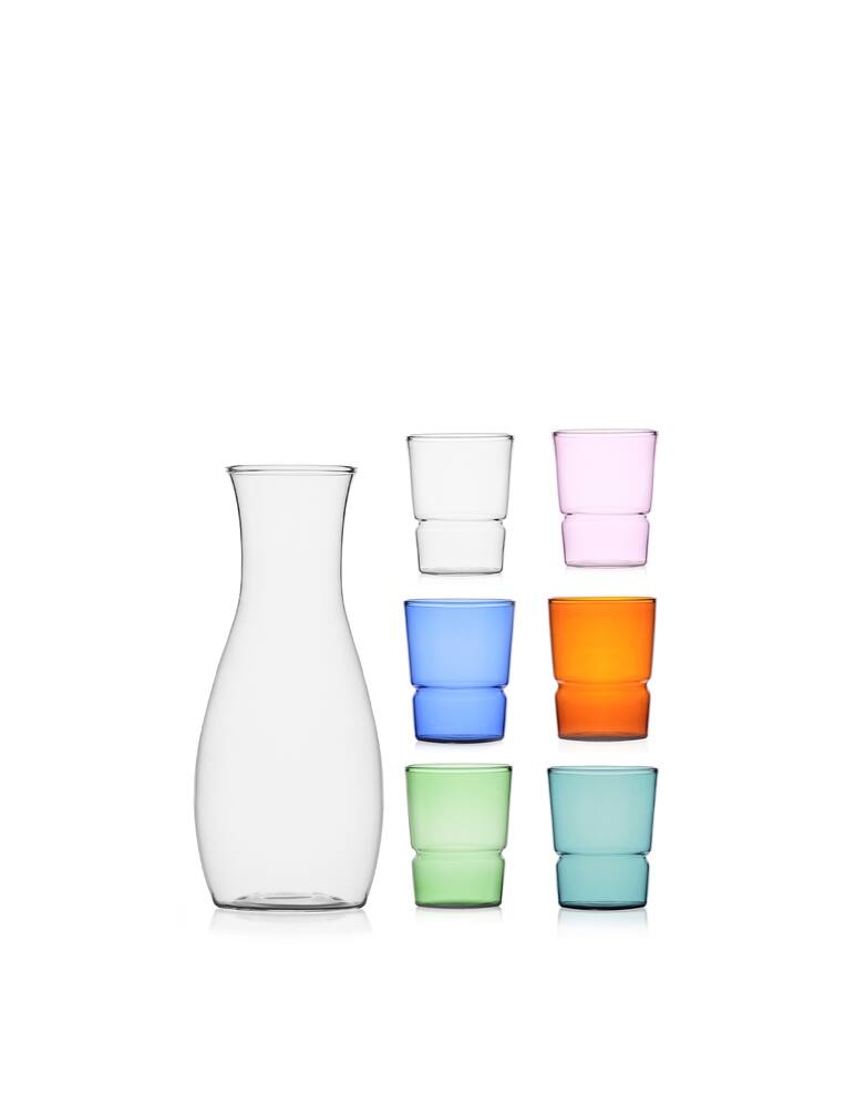 rinascente Ichendorf Tap Set Of 6 Assorted Glasses And 1L Jug
