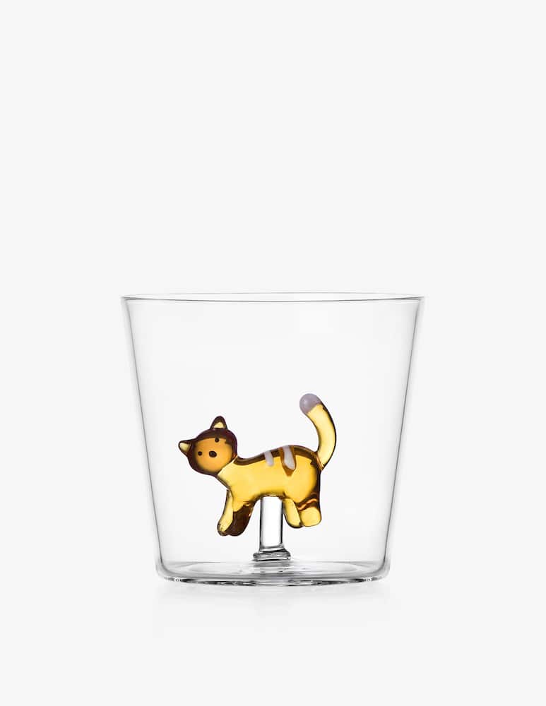 Ichendorf Tabby Cat Amber Cat Tumbler with White Stripes - picture 1 Ichendorf Tabby Cat Amber Cat Tumbler with White Stripes - picture 1