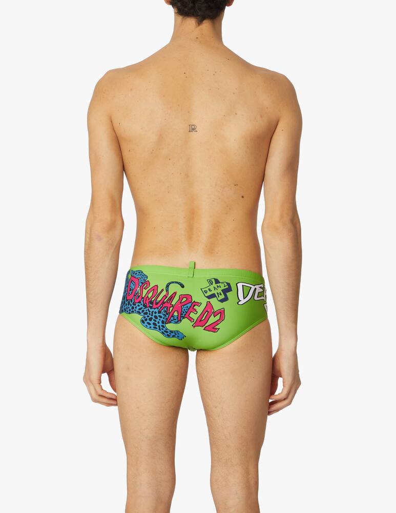 rinascente Dsquared2 Graffiti swim brief - green