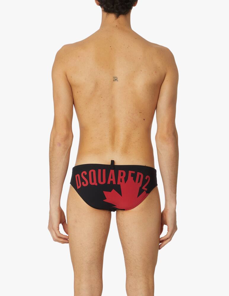 rinascente Dsquared2 Black leaf swim brief - black