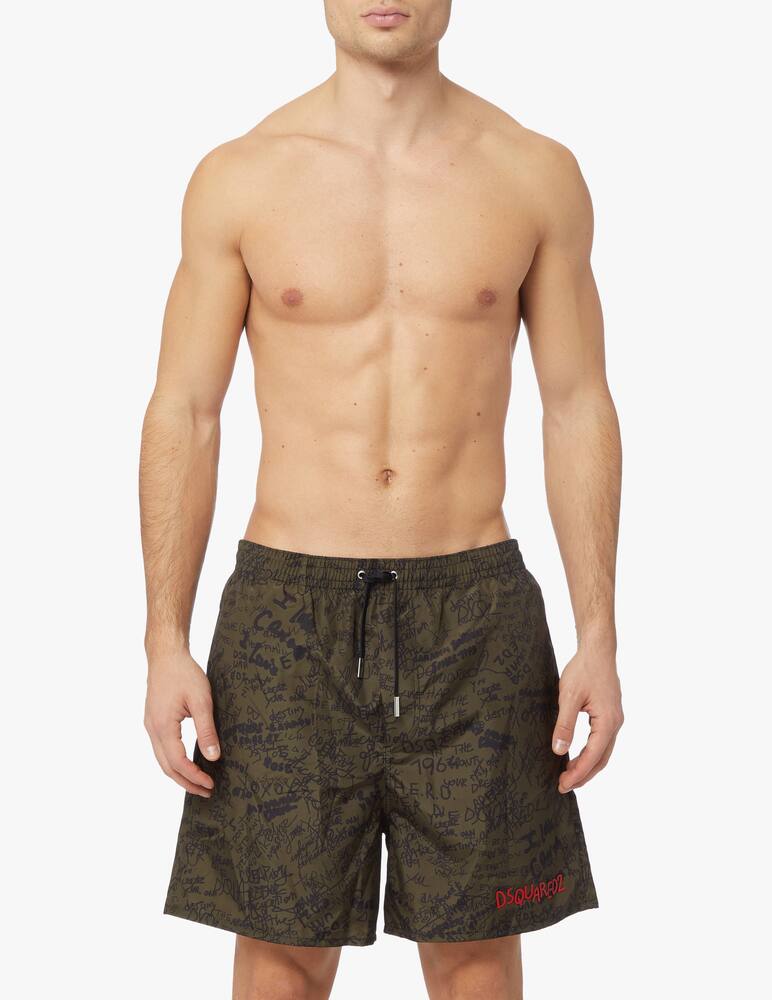 rinascente Dsquared2 Costume boxer writings - verde