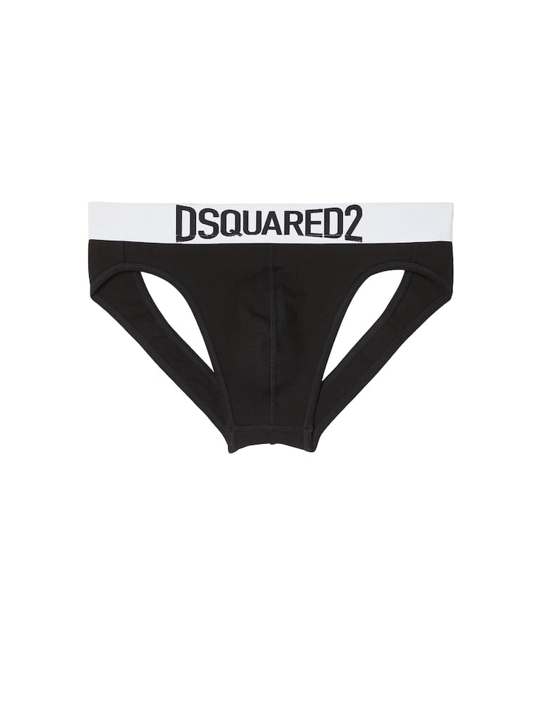 Dsquared2 Slip jockstrap con logo round up - nero - immagine 1